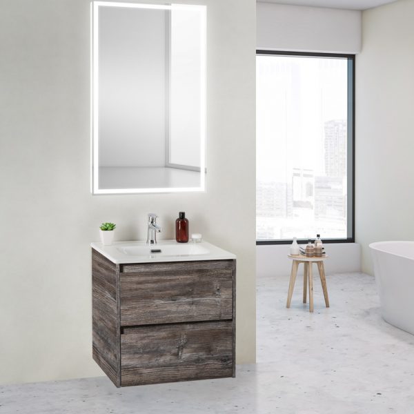 BelBagno - Тумба с раковиной подвесная  KRAFT 39 50 Pino Pasadena, раковина белая
