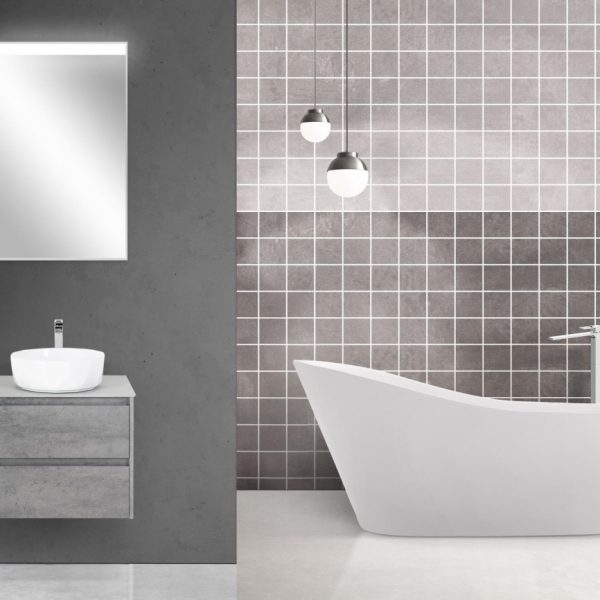 BelBagno - Тумба со столешницей подвесная  KRAFT 60 Cemento Grigio