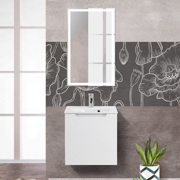 BelBagno - Тумба с раковиной подвесная с распашной дверцей, левосторонняя  ETNA 50 Bianco Lucido, раковина белая