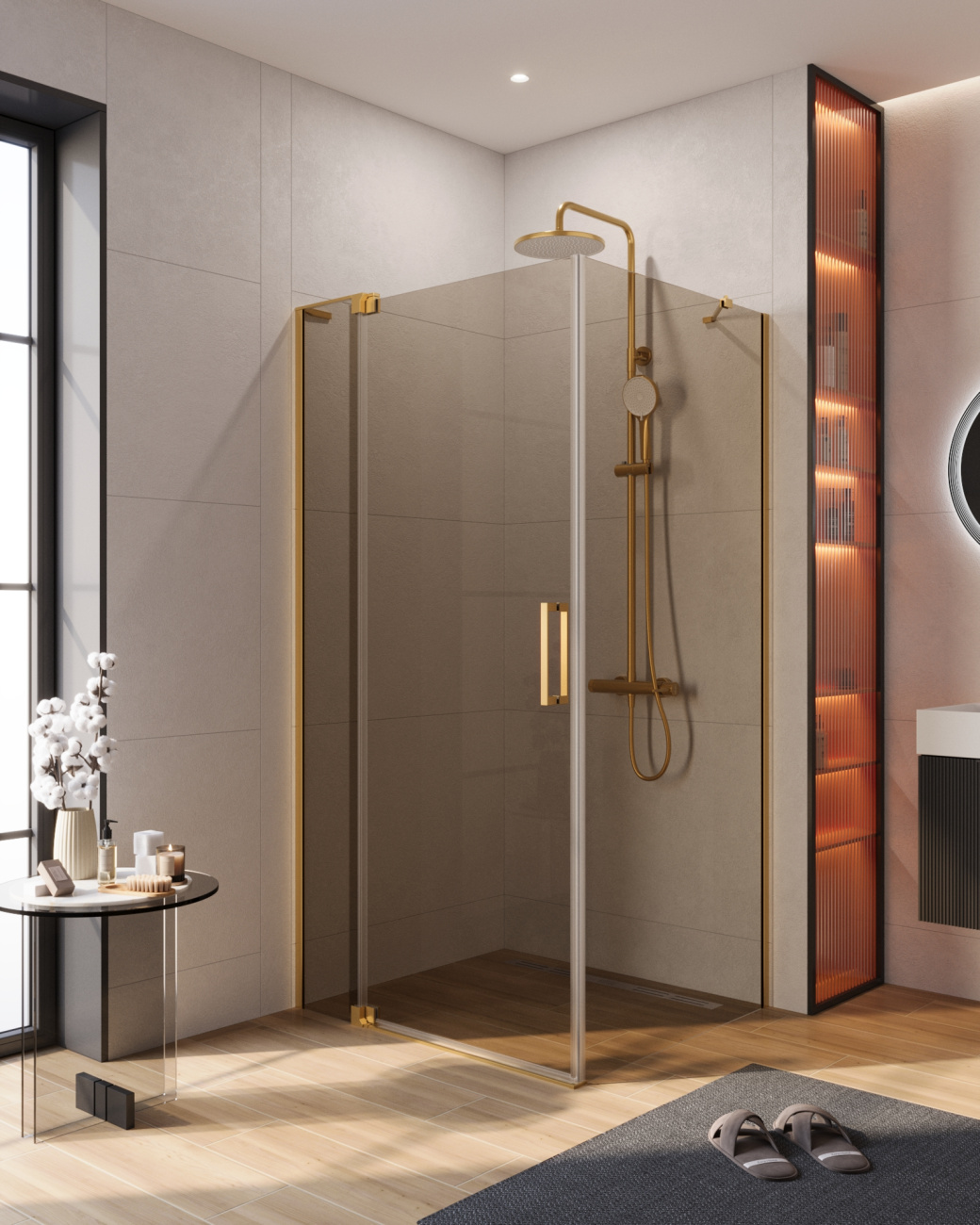 Душевой уголок CEZARES SLIDER-AH-1-100-90/100-BR-BORO