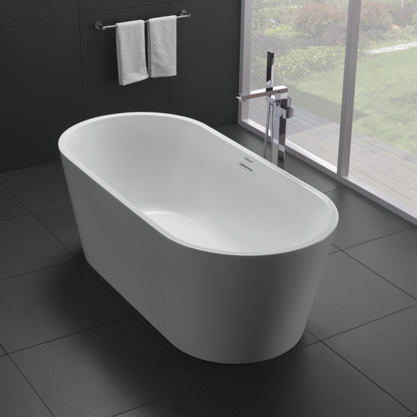 BelBagno - Акриловая ванна с белым сливом, с переливом,  BB71-1700-BIANCO