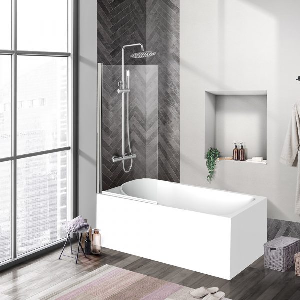 BelBagno - Душевая шторка на ванну  UNO-V-1-90/150-C-Cr