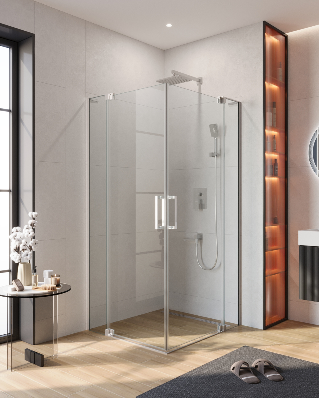 Душевой уголок CEZARES SLIDER-AH-2-80/90-90/100-C-Cr