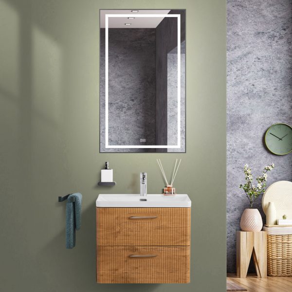 BelBagno - Тумба с раковиной подвесная  DUE 50 Rovere Nature, раковина белая