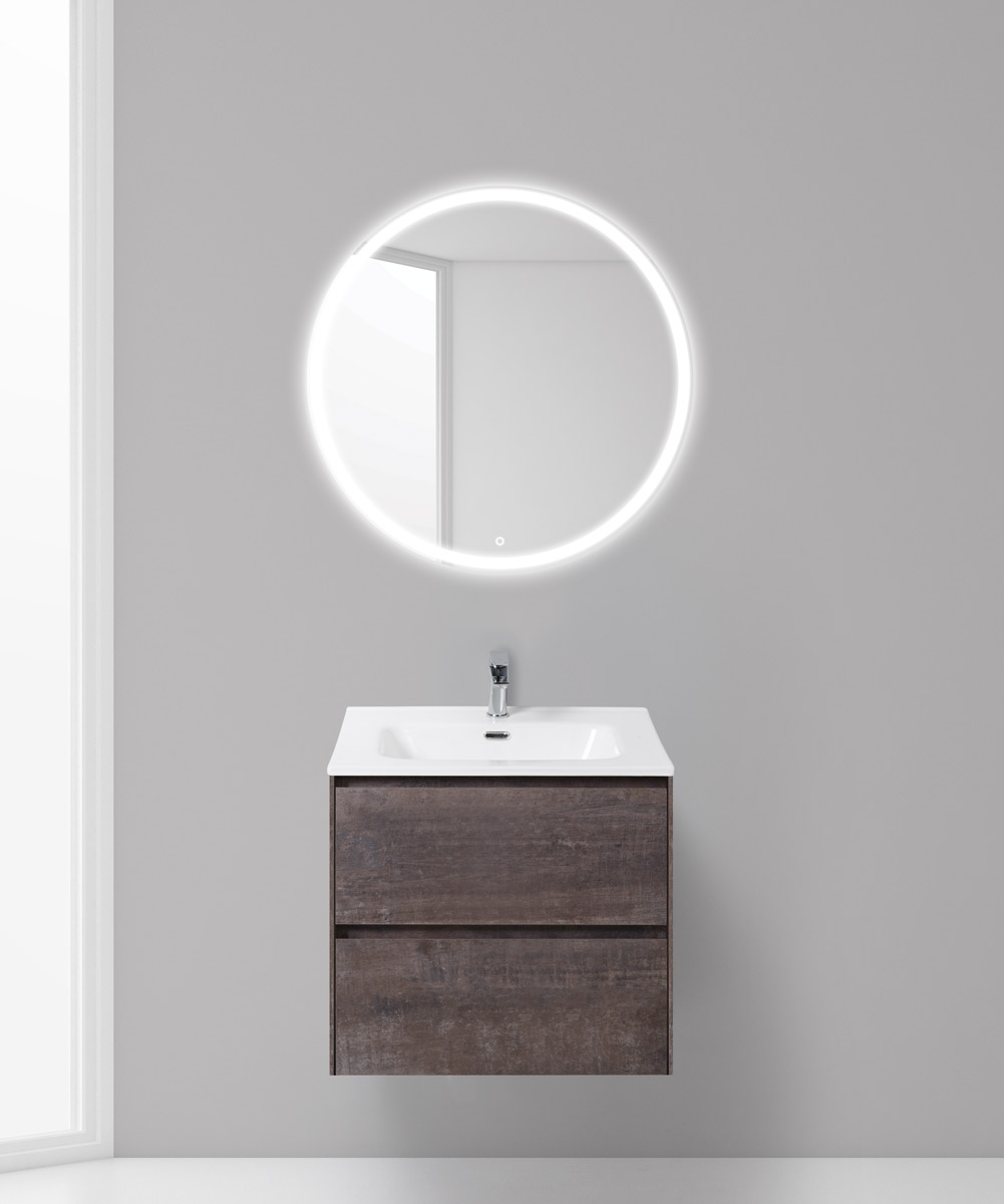 Тумба с раковиной подвесная BelBagno PIETRA 60 Stone, раковина белая