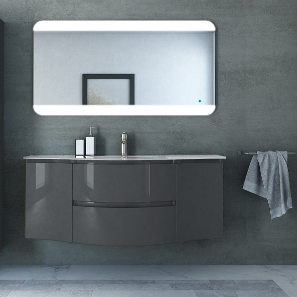 CEZARES - Тумба с раковиной подвесная  VAGUE 138 Antracite