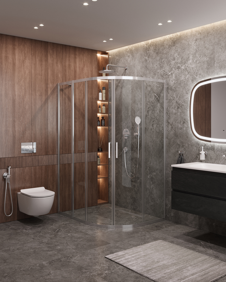 Душевой уголок CEZARES MOLVENO-RH-2-130/100-C-Cr-IV