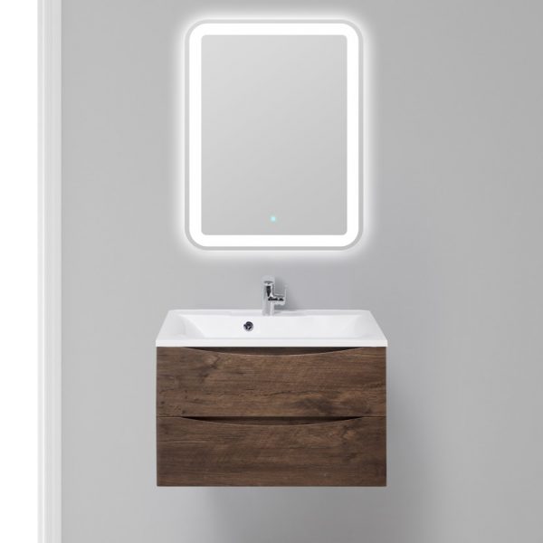 BelBagno - Тумба с раковиной подвесная  MARINO 75 Rovere Moro, раковина белая