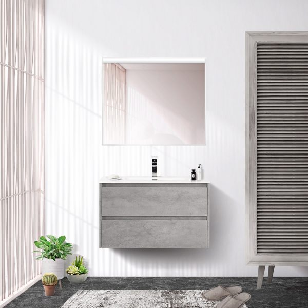 BelBagno - Тумба с раковиной подвесная  KRAFT 70 Cemento Grigio, раковина белая