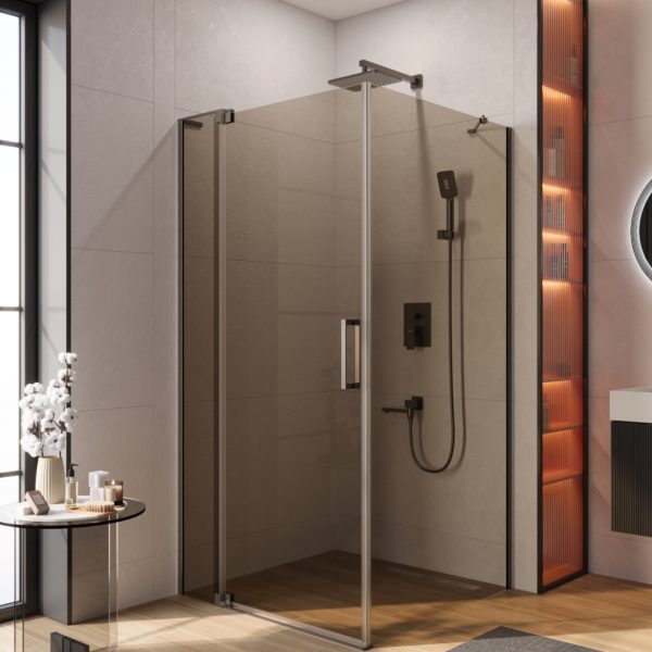 CEZARES - Душевой уголок  SLIDER-AH-1-100-100/110-BR-GM