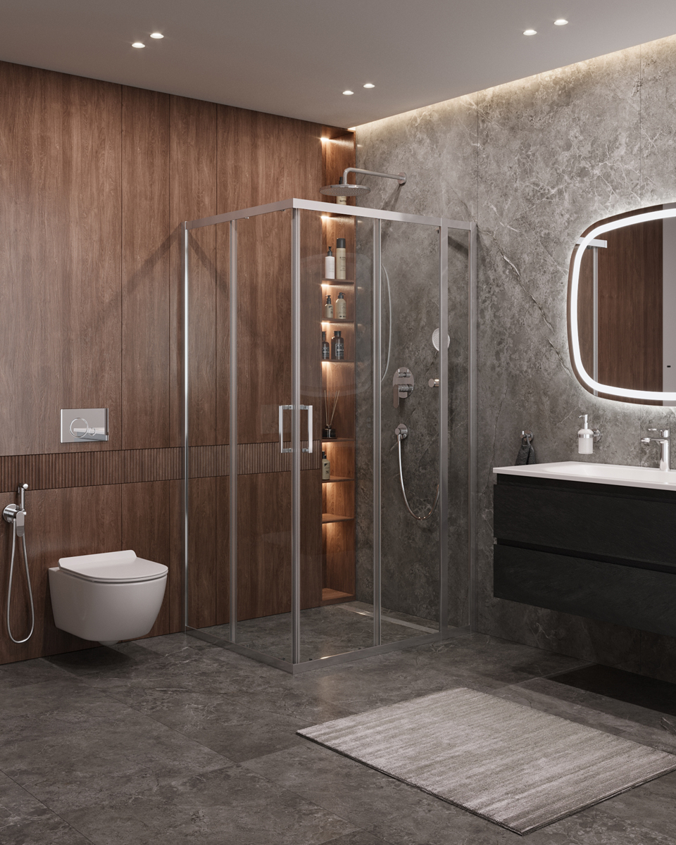 Душевой уголок CEZARES MOLVENO-AH-21-90+20-C-Cr-IV