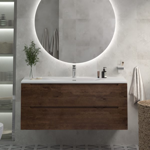 BelBagno - Тумба с раковиной подвесная  ETNA 120 Rovere Moro, раковина белая BB-8099-120