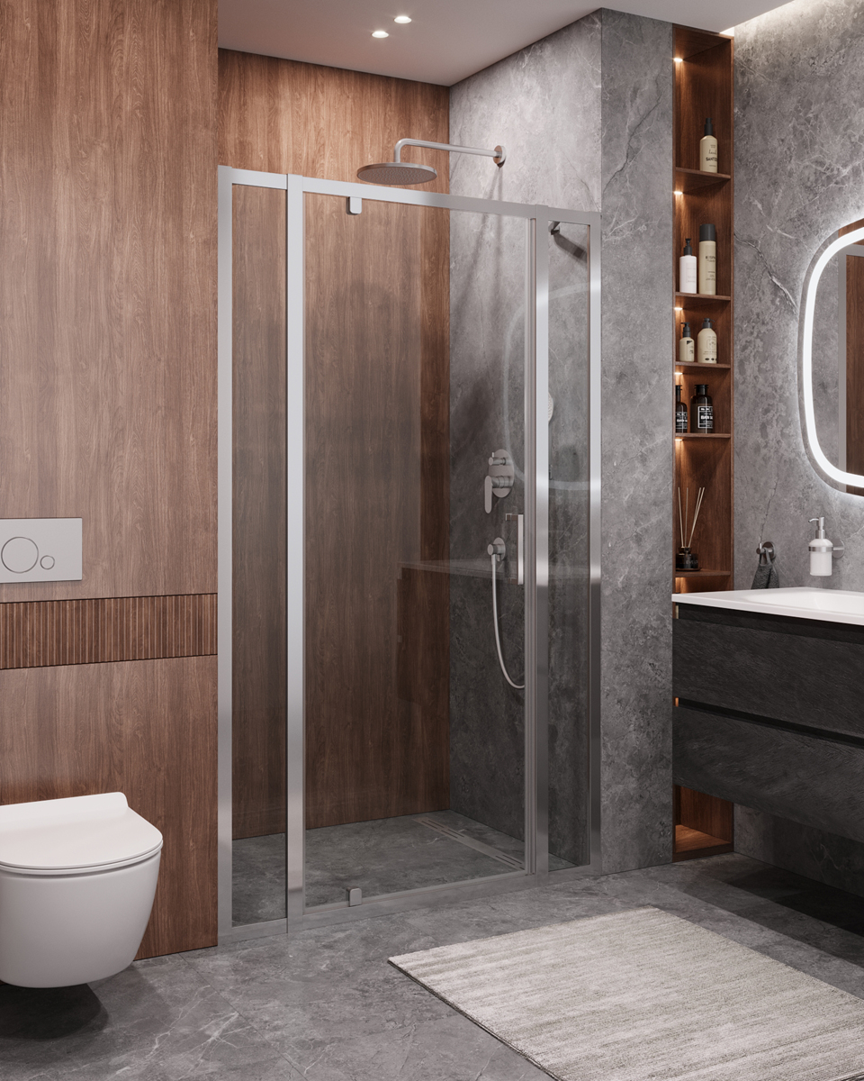 Душевая дверь CEZARES MOLVENO-BA-12-80+50-C-Cr-IV