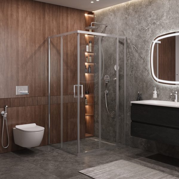 CEZARES - Душевой уголок  MOLVENO-AH-21-80+30-C-Cr-IV
