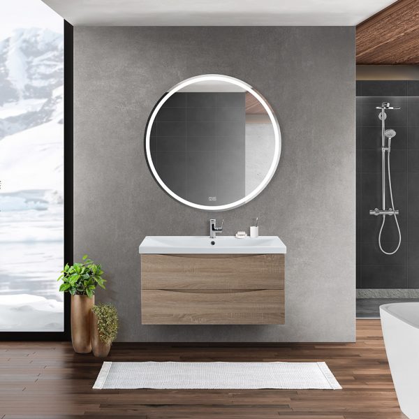 BelBagno - Тумба с раковиной подвесная  MARINO-CER 90 Rovere Bianco, раковина белая