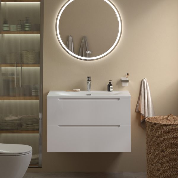 BelBagno - Тумба с раковиной подвесная  ETNA 90 Bianco Lucido, раковина белая BB-8099-90