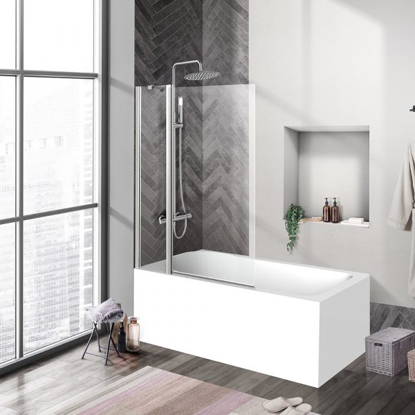 BelBagno - Душевая шторка на ванну  UNO-V-11-90/150-C-Cr