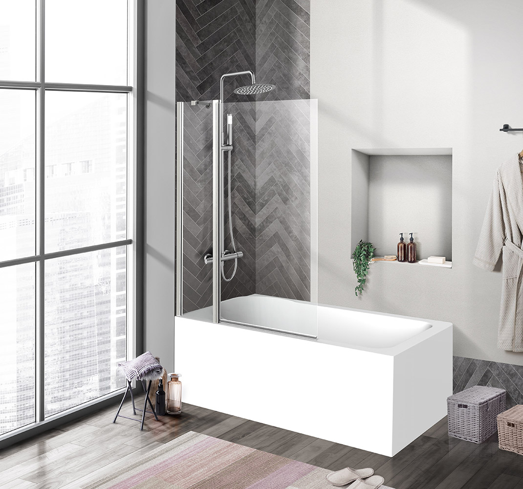 Душевая шторка на ванну BelBagno UNO-V-11-90/150-C-Cr