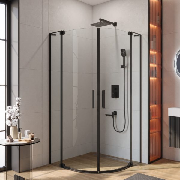 CEZARES - Душевой уголок  SLIDER-R-2-90/100-C-NERO