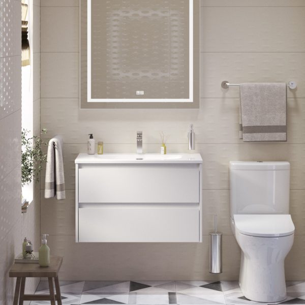 BelBagno - Тумба с раковиной подвесная  KRAFT 39 80 Bianco Opaco, раковина белая BB-8099-3-80