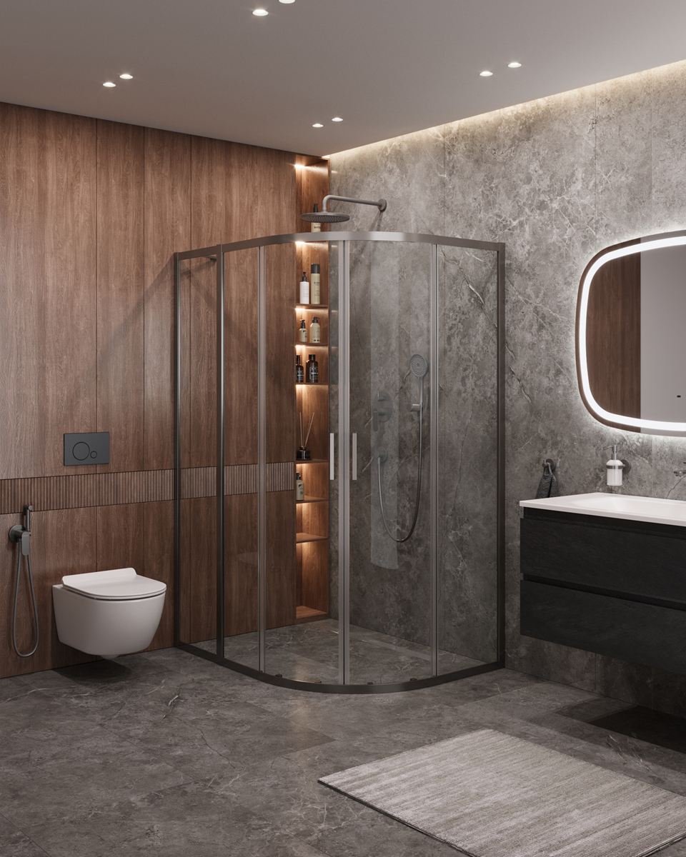 Душевой уголок CEZARES MOLVENO-RH-2-120/100-C-GM-IV