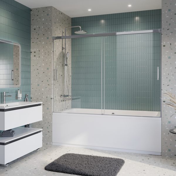 CEZARES - Душевая шторка на ванну  TANDEM-SOFT-VF-2-190/145-C-Cr-IV