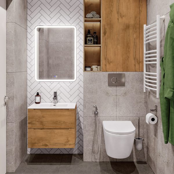 BelBagno - Тумба с раковиной подвесная  ETNA 60  Rovere Nature, раковина белая