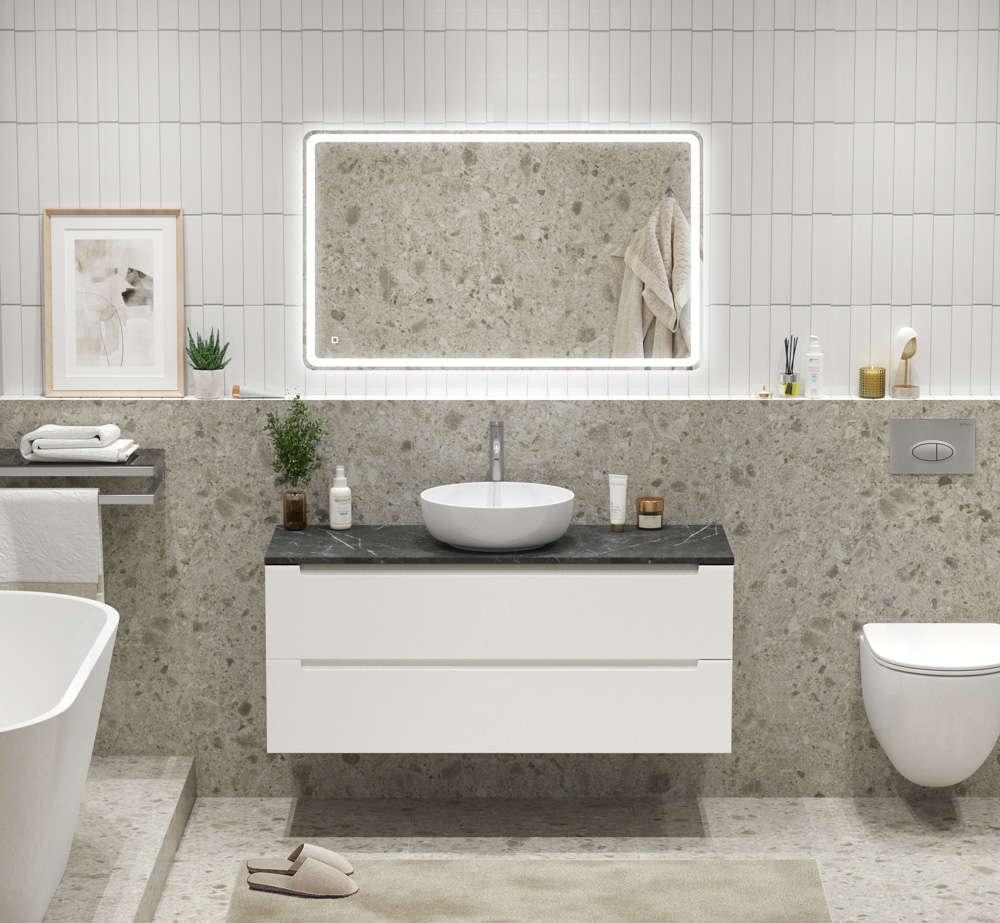 Тумба со столешницей подвесная BelBagno ETNA 120 Bianco Lucido