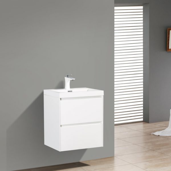 BelBagno - Тумба с раковиной подвесная  PIETRA MINI 50 Bianco Lucido, раковина белая