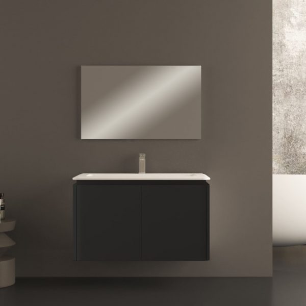 CEZARES - Тумба с раковиной подвесная  STYLUS 94 Nero Grafite