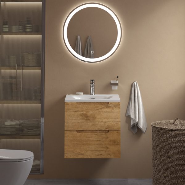 BelBagno - Тумба с раковиной подвесная  ETNA 39 50 Rovere Nature, раковина белая BB-8099-3-50