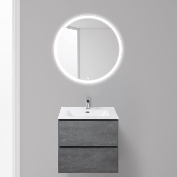 BelBagno - Тумба с раковиной подвесная  PIETRA 60 Stucco Cemento, раковина белая