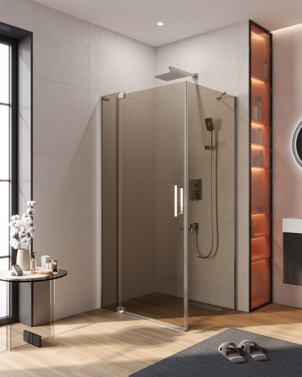 Душевой уголок CEZARES SLIDER-AH-1-80-100/110-BR-Cr