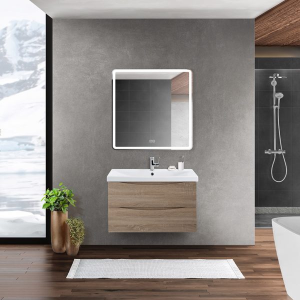 BelBagno - Тумба с раковиной подвесная  MARINO-CER 80 Rovere Bianco, раковина белая