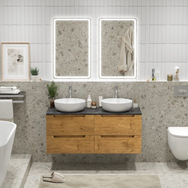 BelBagno - Тумба с четырьмя ящиками и столешницей подвесная  ETNA 120 Rovere Nature