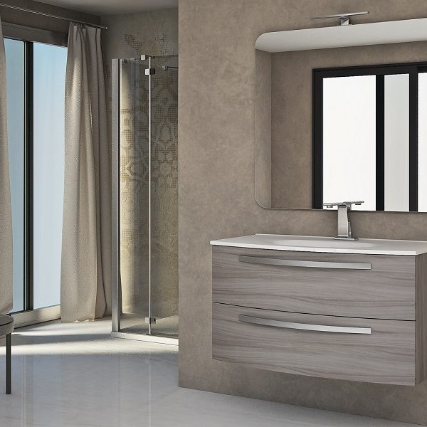 CEZARES - Тумба с раковиной подвесная  COMFORT 100 Larice, раковина белая