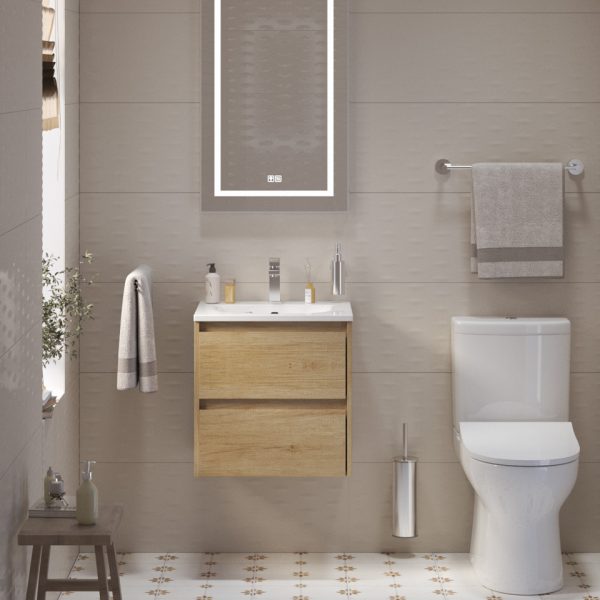 BelBagno - Тумба с раковиной подвесная  KRAFT 39 50 Rovere Nebrasca Nature, раковина белая BB-8099-3-50
