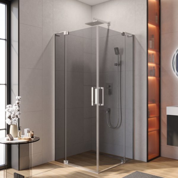 CEZARES - Душевой уголок  SLIDER-AH-2-90/100-100/110-GRIGIO-Cr