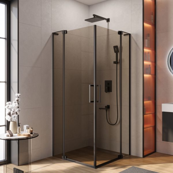 CEZARES - Душевой уголок  SLIDER-A-2-90/100-BR-NERO