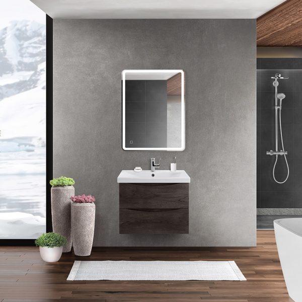 BelBagno - Тумба с раковиной подвесная  MARINO-CER 60 Rovere Nature Grigio, раковина белая