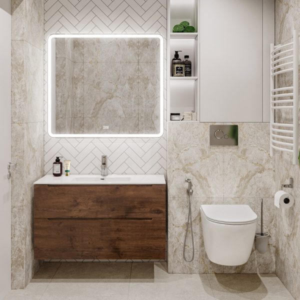 BelBagno - Тумба с раковиной подвесная  ETNA-H60 100 Rovere Moro, раковина белая