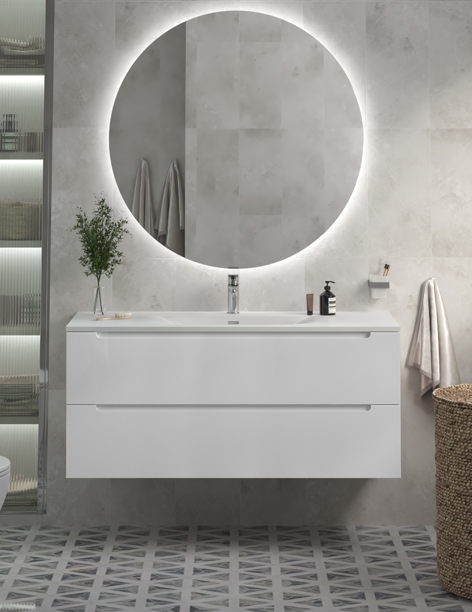 Тумба с раковиной подвесная BelBagno ETNA 120 Bianco Lucido, раковина белая BB-8099-120