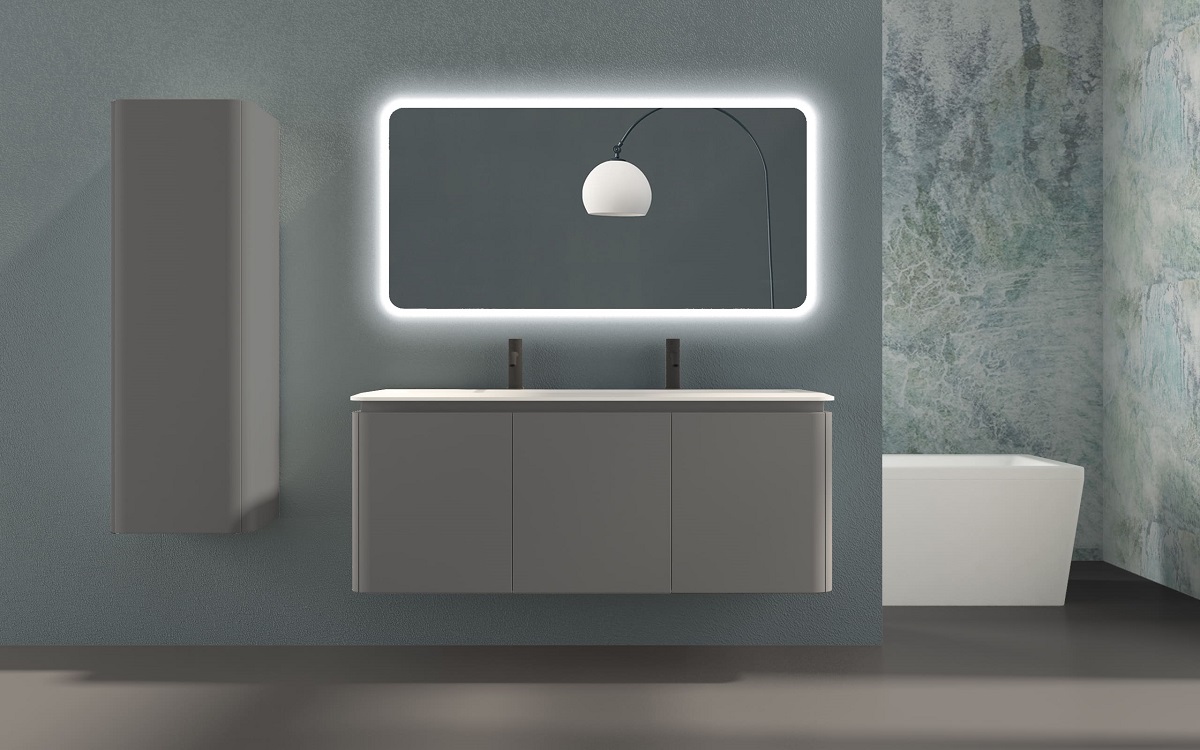 Тумба с раковиной подвесная CEZARES STYLUS 140 Grigio Nuvola