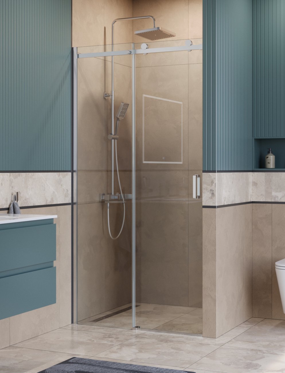 Душевая дверь BelBagno SOFT_CLOSE-2-BF-1-100-C-Cr