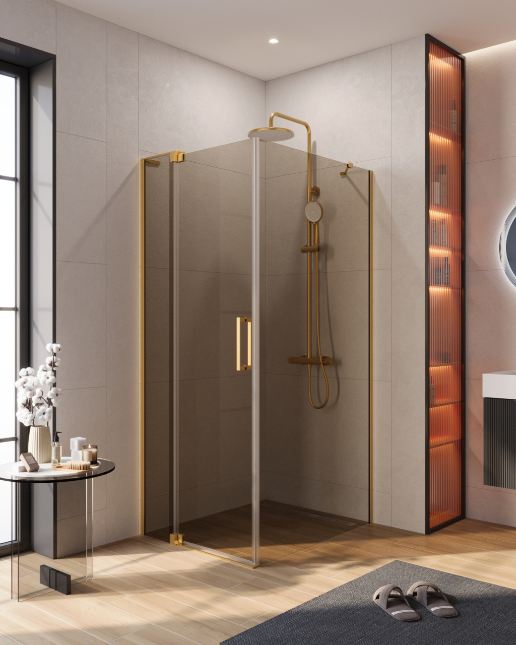 Душевой уголок CEZARES SLIDER-AH-1-90-80/90-BR-BORO