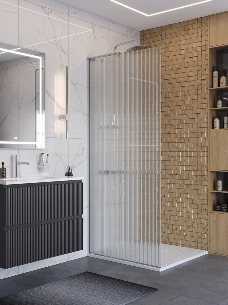 Душевая перегородка BelBagno UNO-L-1-TB-90-FL-Cr