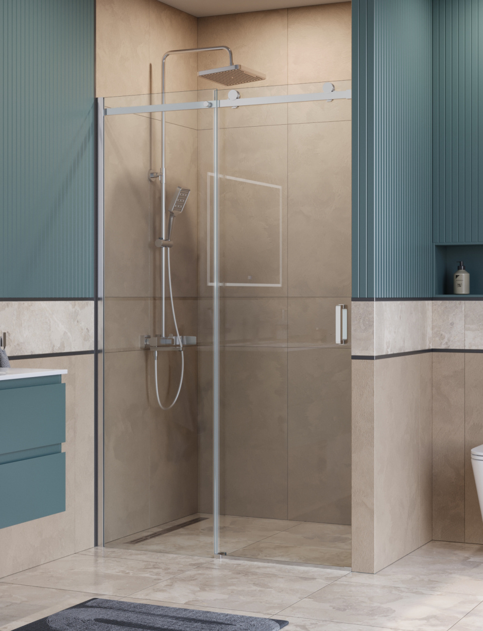 Душевая дверь BelBagno SOFT_CLOSE-2-BF-1-130-C-Cr