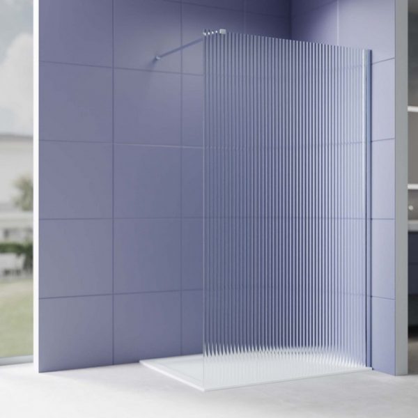 Акватек - Душевая перегородка Walk In 120см,с держателем 1200мм, профиль хром, Aquatek AQ.WI.120.2CH, стекло рифленое, закаленное