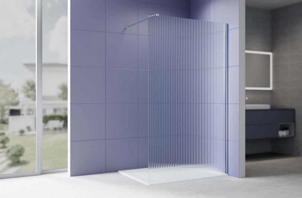 Душевая перегородка Walk In 140см,с держателем 1200мм, профиль хром, Aquatek AQ.WI.140.2CH, стекло рифленое, закаленное