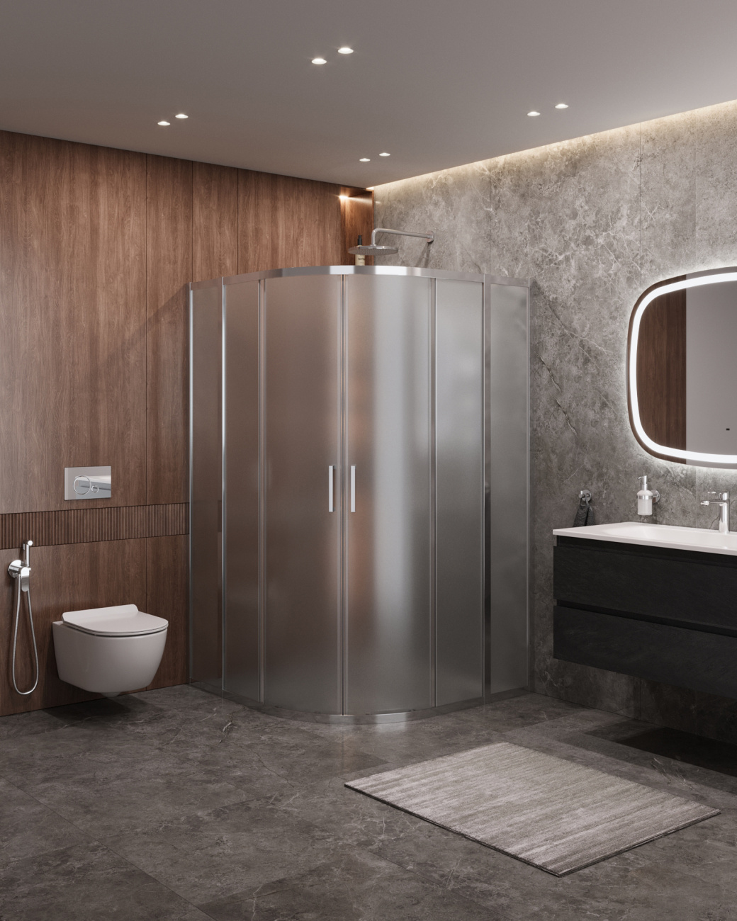 Душевой уголок CEZARES MOLVENO-R-22-90+30-P-Cr